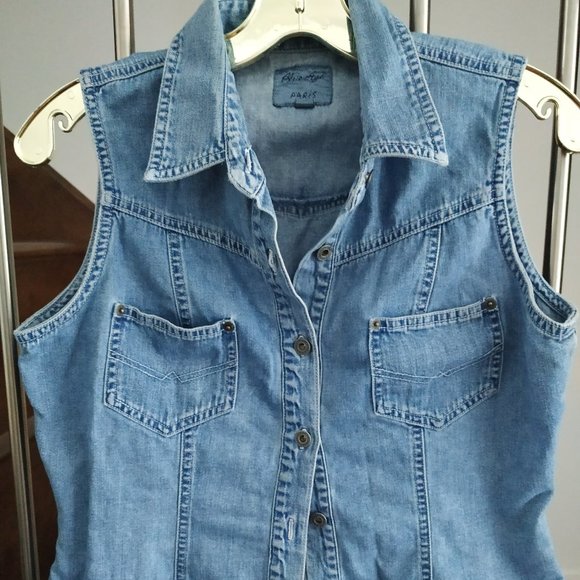 Blue Age Paris Denim - 👖🌟HOST PICK🌟 Denim Biker Crop Jacket Vest Jeans Gilet